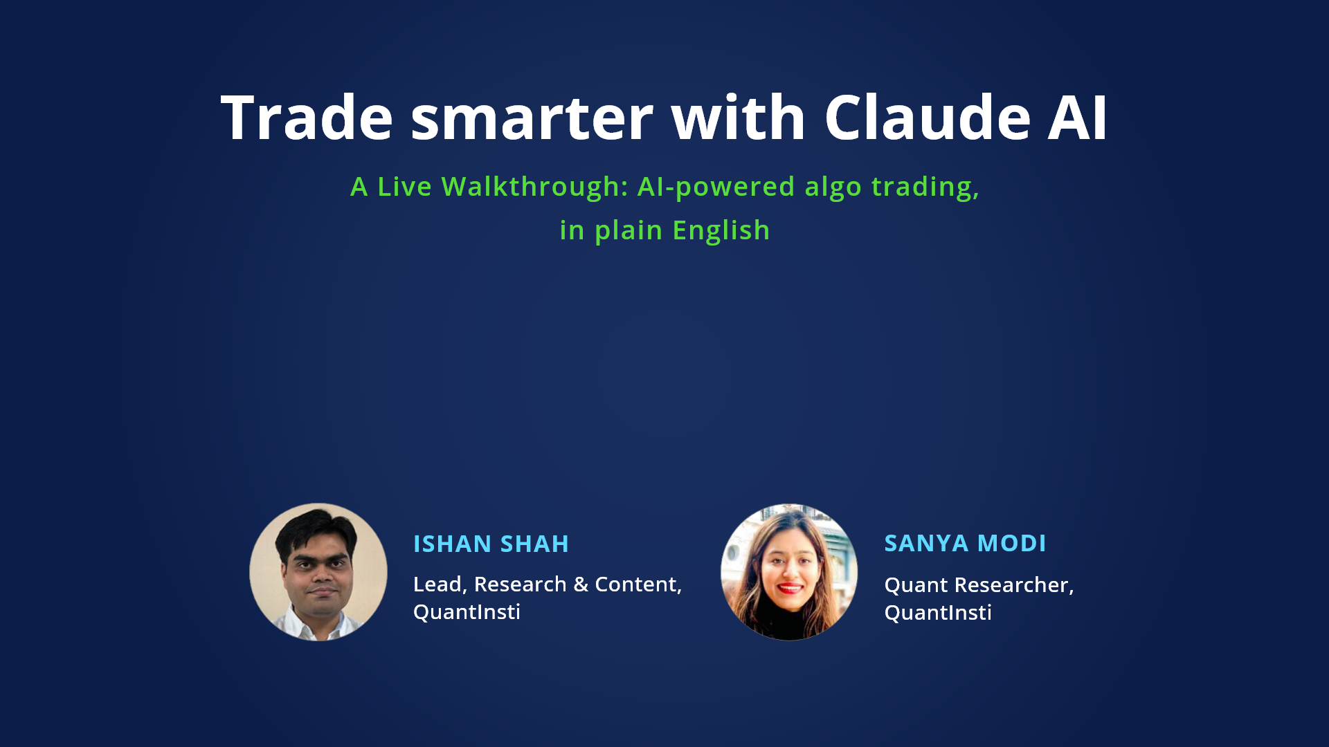 Claude for Algo Trading Webinar Recording